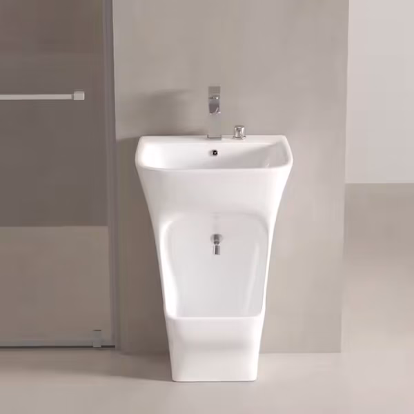 Dual wudu wash sink with foot basin